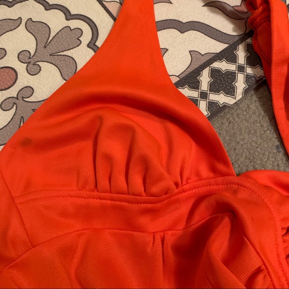 Vintage 70s Halter Plunge Maxi Dress Leg Slit S - Picture 14 of 15